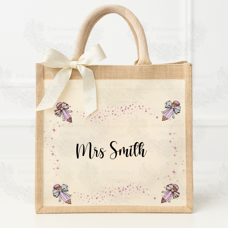 Leopard Teacher Jute bag