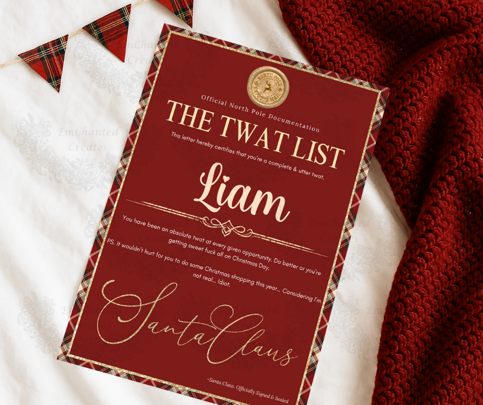 Twat List Tartan Letter