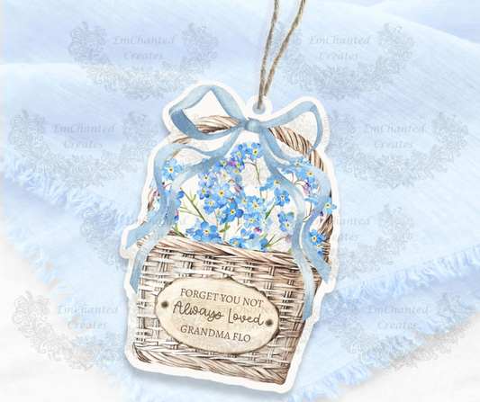 Forget-Me-Not Memorial Acrylic Flower Basket Keepsake