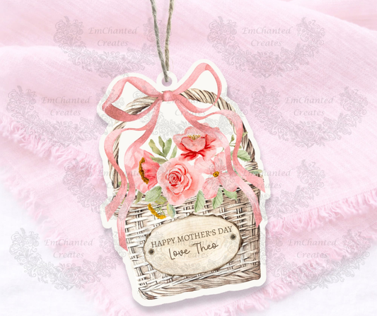 Personalised Flower Basket Acrylic Keepsake – Pink Florals