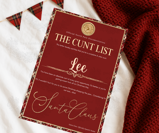 C**T List Tartan Letter