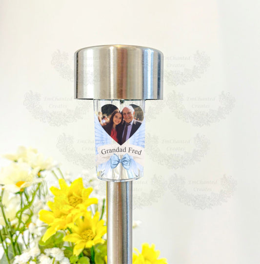Blue Photo memorial solar light