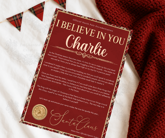 I Believe In You Tartan Letter