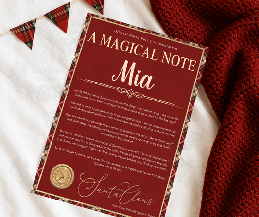 A Magical Note Red Tartan Letter